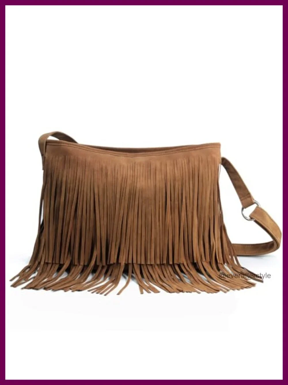 HOXIS Tassel Faux Suede Leather Hobo Cross Body Shoulder Bag Womens Sling Bag